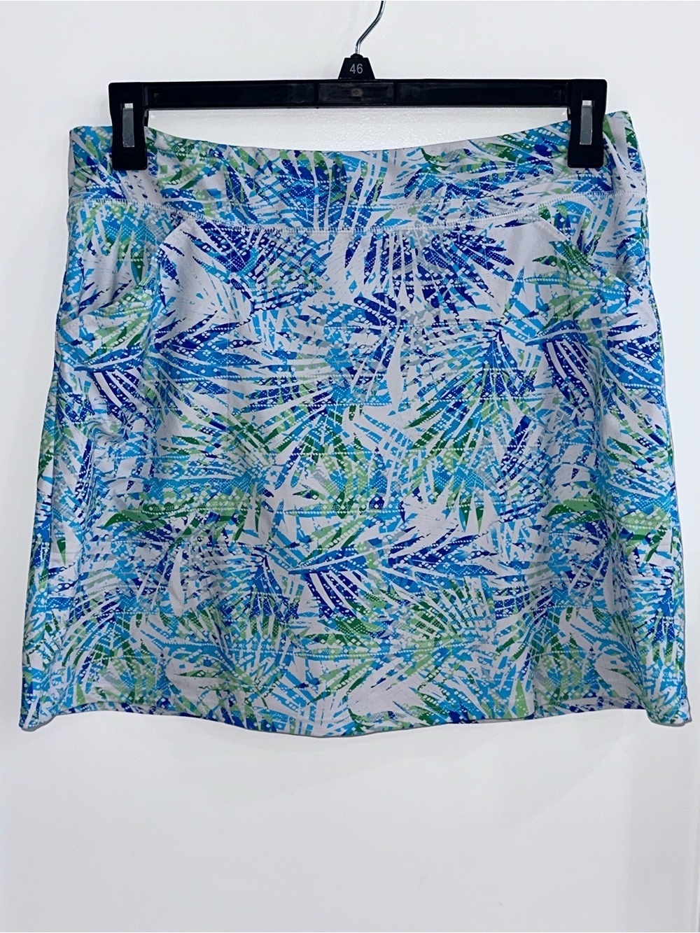 Southwind Apparel Tropical Palm Leaf Fairway Skort Large Made in USA Blue Green